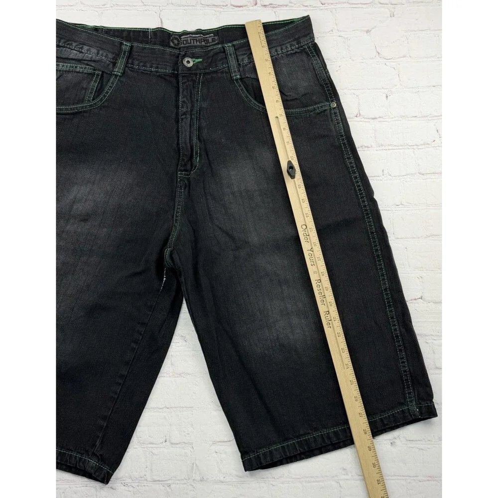 Vintage Southpole Black Jean Shorts Mens 38 Shorts Baggy Y2K Hip Hop